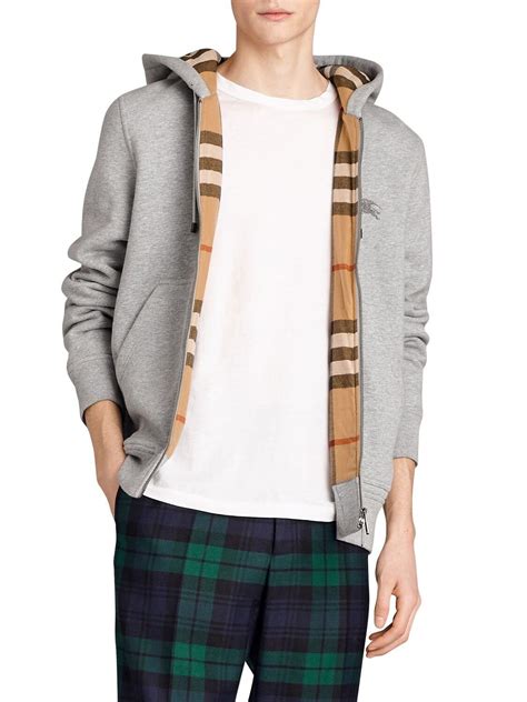 mens burberry hooded sweatshirt|Burberry zipped hoodie.